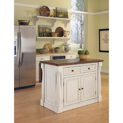 August Grove® Larchwood Wood Kitchen Island & Reviews Wayfair